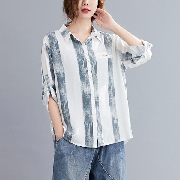 blouse women autumn arrivals women's single-breasted shirt plus size literary simple versatile shirts vintage loose blouses &, White
blouse women autumn arrivals women's single-breasted shirt plus size literary simple versatile shirts vintage loose blouses &, White