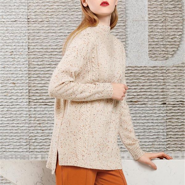 women's sweaters 100%goat cashmere clip yarn twisted knit women fashion pullover sweater h-straight loose half high collar beige 4color, White;black
women's sweaters 100%goat cashmere clip yarn twisted knit women fashion pullover sweater h-straight loose half high collar beige 4color, White;black