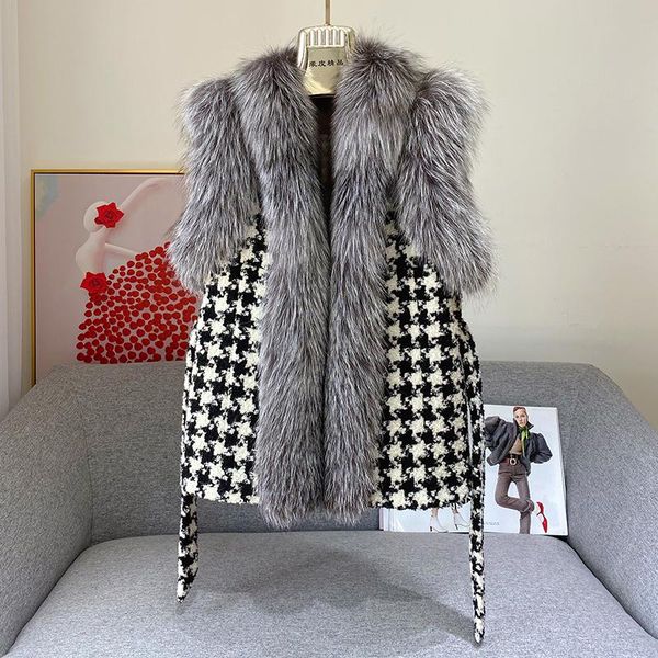 women's fur & faux women natural gilet fashion ladies real collar cuffs woolen vest waistcoat, Black
women's fur & faux women natural gilet fashion ladies real collar cuffs woolen vest waistcoat, Black