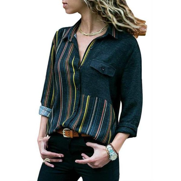 women's blouses & shirts plus size autumn casual striped women turn down collar long sleeve shirt blouse, White
women's blouses & shirts plus size autumn casual striped women turn down collar long sleeve shirt blouse, White