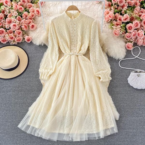 casual dresses uulutonica autumn women elegant fashion a-line solid sashes mid-calf full puff sleeve empire stand lace dress, Black;gray
casual dresses uulutonica autumn women elegant fashion a-line solid sashes mid-calf full puff sleeve empire stand lace dress, Black;gray
