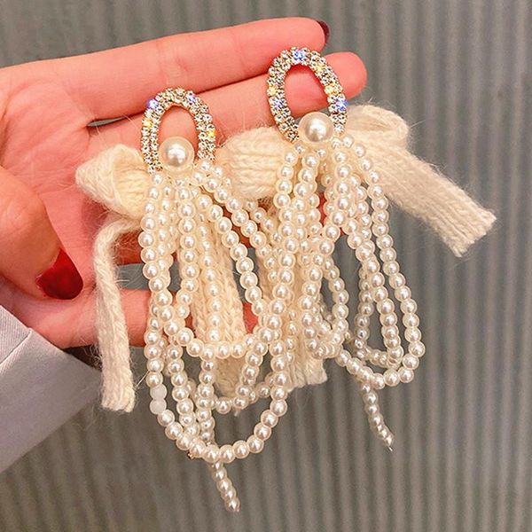 dangle & chandelier trendy big exaggerated pearls tassel drop earrings for women hyperbole woven wool bowknot statement earings jewelry gift, Silver
dangle & chandelier trendy big exaggerated pearls tassel drop earrings for women hyperbole woven wool bowknot statement earings jewelry gift, Silver