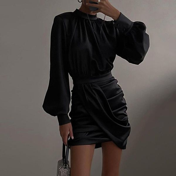 casual dresses women autumn winter half high collar bodycon mini dress 2021 fall lantern sleeve wrap ruched solid satin party zipper, Black;gray
casual dresses women autumn winter half high collar bodycon mini dress 2021 fall lantern sleeve wrap ruched solid satin party zipper, Black;gray