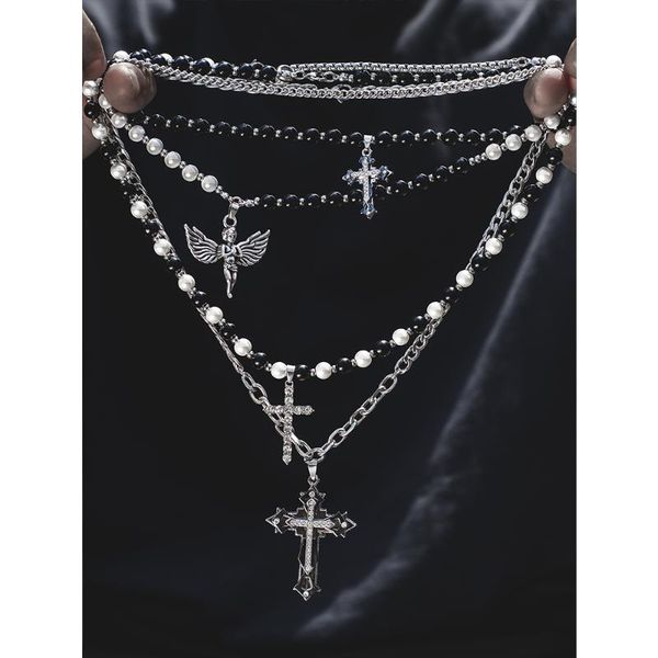 chains 2021 mechanical cross punk hip hop personality zircon pearl stitching angel necklace for women men girls party jewelry, Silver
chains 2021 mechanical cross punk hip hop personality zircon pearl stitching angel necklace for women men girls party jewelry, Silver