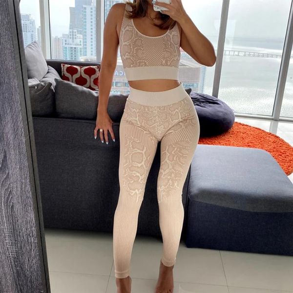 yoga outfit women sportswear set seamless fitness suit leopard print workout clothes for sport gym wear sports