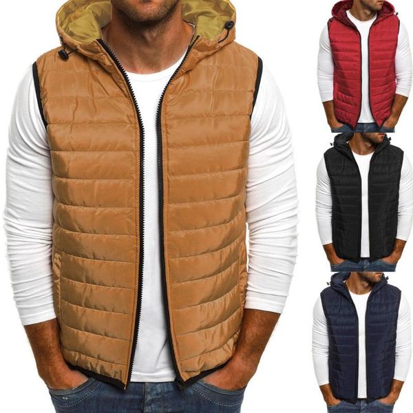 men's vests winter vest men casual jackets thick ultralight sleeveless warm solid color hooded large size loose, Black;white
men's vests winter vest men casual jackets thick ultralight sleeveless warm solid color hooded large size loose, Black;white