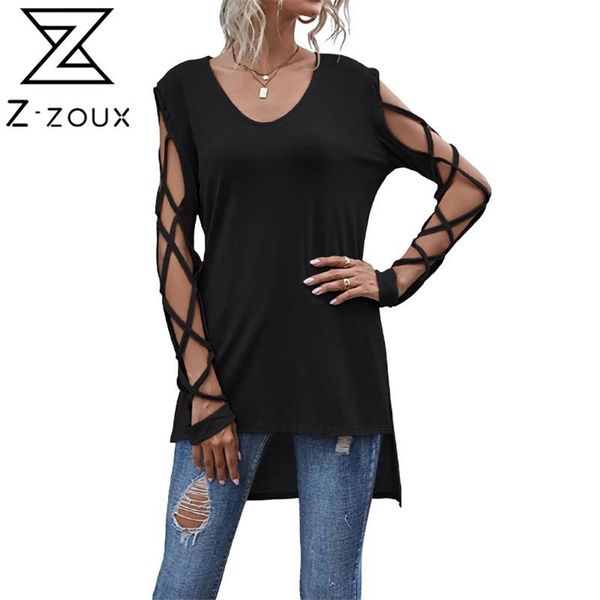 women t shirt v neck long sleeve female ee hollow out shirts loose ladies -shirt fashion s ops 210513, White
women t shirt v neck long sleeve female ee hollow out shirts loose ladies -shirt fashion s ops 210513, White