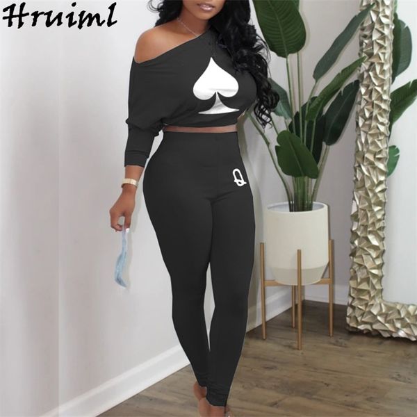 2 piece set women poker print autumn long sleeve one shoulder crop pencil pants two outfits fall clothes for 210513, White
2 piece set women poker print autumn long sleeve one shoulder crop pencil pants two outfits fall clothes for 210513, White