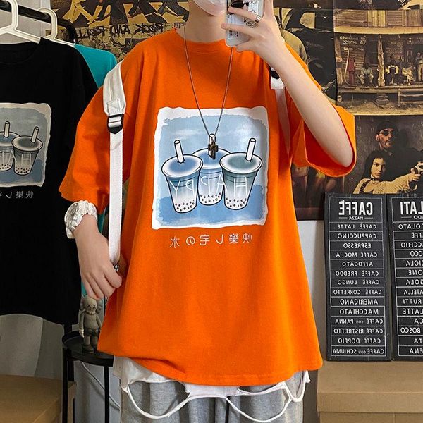 summer men's t-shirts cotton short sleeve t-shirt printing korean casual round neck couple clothing, White;black
summer men's t-shirts cotton short sleeve t-shirt printing korean casual round neck couple clothing, White;black