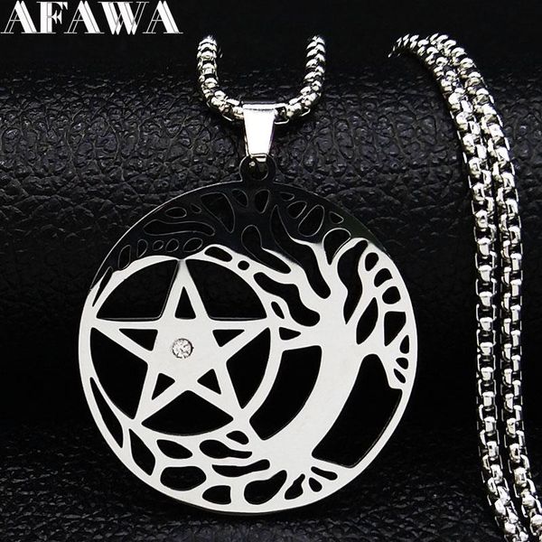 pendant necklaces pentagram witchcraft tree of life crystal silver color stainless steel statement necklace for women jewerly collares n1029
pendant necklaces pentagram witchcraft tree of life crystal silver color stainless steel statement necklace for women jewerly collares n1029
