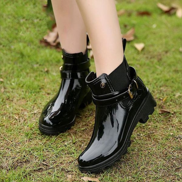 boots ladies fashion ankle rain pvc gloss water shoes women u-shaped waterproof rubber, Black
boots ladies fashion ankle rain pvc gloss water shoes women u-shaped waterproof rubber, Black