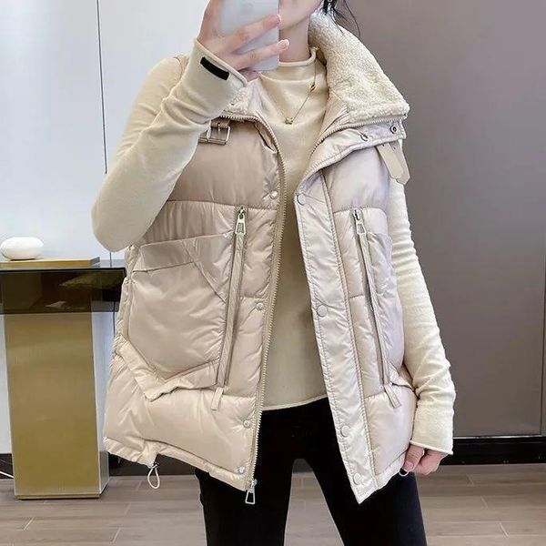 women's vests autumn winter women thick warm cotton vest jacket female solid turn down collar waistcoat ladies casual sleeveless c202, Black;white
women's vests autumn winter women thick warm cotton vest jacket female solid turn down collar waistcoat ladies casual sleeveless c202, Black;white
