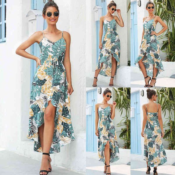 dress summer women's bohemian beach v-neck irregular print suspenders elastic waist long maxi es for women bury, Black;gray
dress summer women's bohemian beach v-neck irregular print suspenders elastic waist long maxi es for women bury, Black;gray