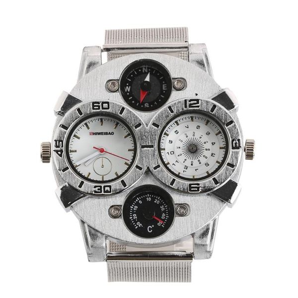 wristwatches quartz men watches sport wristwatch stainless steel watchband dual times relogio masculino casual men's big hours femme, Slivery;brown
wristwatches quartz men watches sport wristwatch stainless steel watchband dual times relogio masculino casual men's big hours femme, Slivery;brown