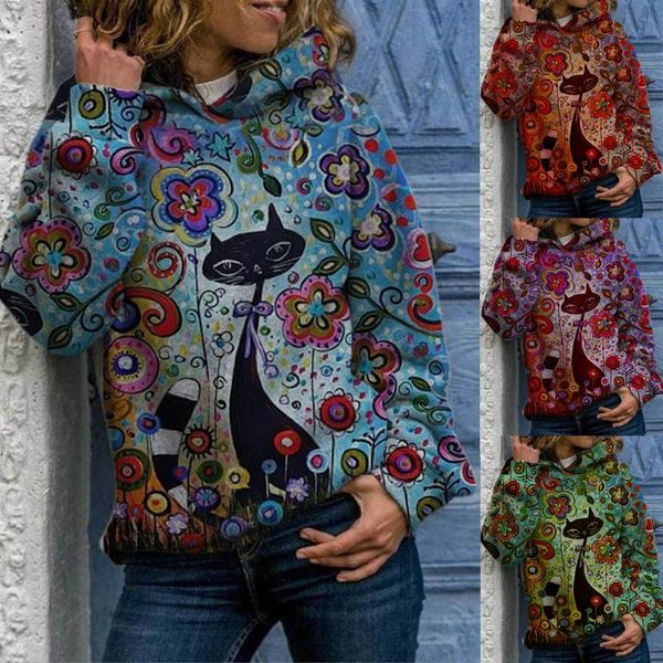 women's hoodies & sweatshirts fashion women hood animal printing long sleeves pullover blouses sweatshirt vintage blouse blusas, Black
women's hoodies & sweatshirts fashion women hood animal printing long sleeves pullover blouses sweatshirt vintage blouse blusas, Black