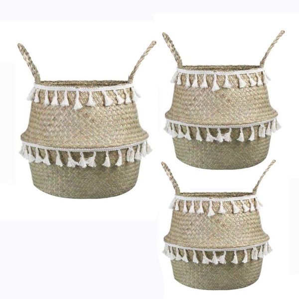 storage baskets seagrass basket belly with tassel foldable woven pompom handle for laundry,toys
storage baskets seagrass basket belly with tassel foldable woven pompom handle for laundry,toys