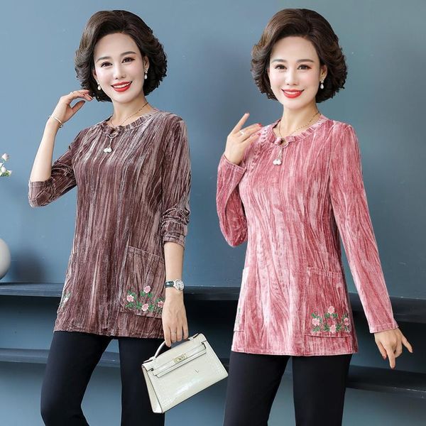 women's blouses & shirts 2021 middle age women autumn elegant o-neck long sleeve casual ladies korean loose pockets plus size 5xl shirt, White
women's blouses & shirts 2021 middle age women autumn elegant o-neck long sleeve casual ladies korean loose pockets plus size 5xl shirt, White