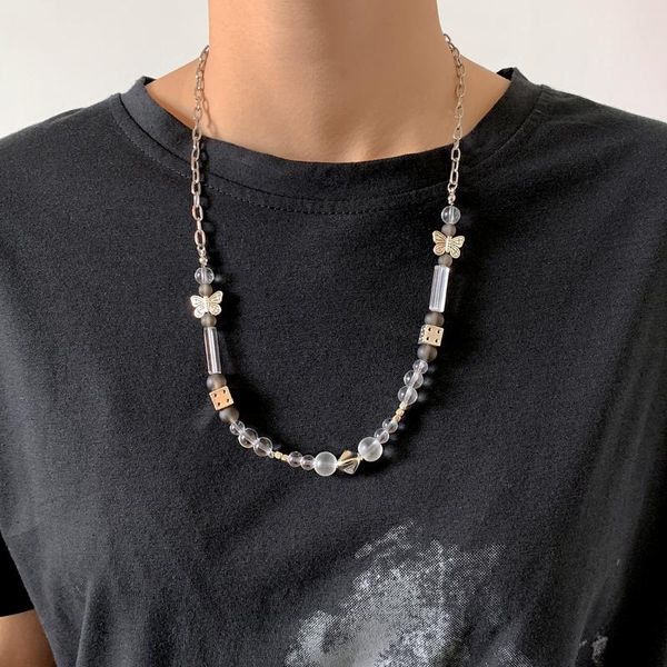 chains 2021 trend hip hop men's necklace titanium steel chain women geometric dice cute butterfly acrylic beaded jewelry, Silver
chains 2021 trend hip hop men's necklace titanium steel chain women geometric dice cute butterfly acrylic beaded jewelry, Silver
