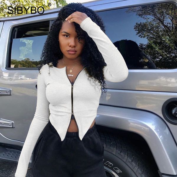 sibybo ribbed knitting v-neck zipper tee shirt women spring fall long sleeve slim shirts femme street casual wear 2021, Black;white
sibybo ribbed knitting v-neck zipper tee shirt women spring fall long sleeve slim shirts femme street casual wear 2021, Black;white