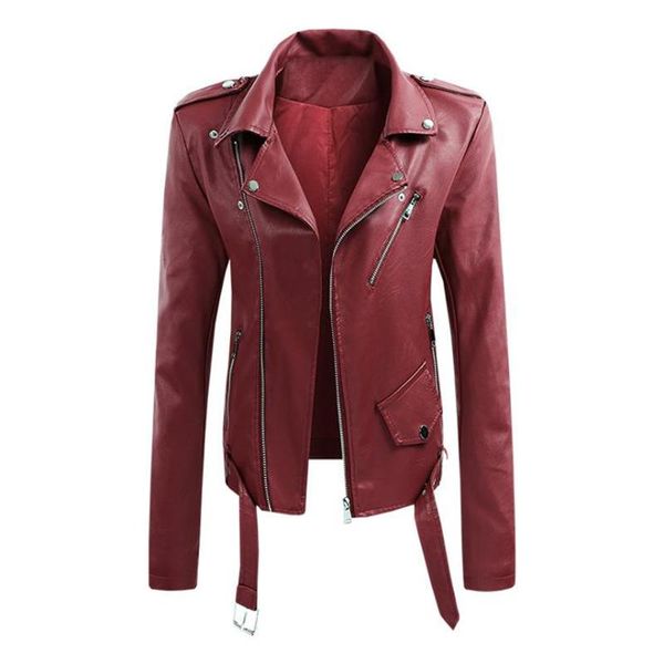 women's leather & faux women jacket turn down collar female coat zipper slim short motor biker jackets casual outwear, Black
women's leather & faux women jacket turn down collar female coat zipper slim short motor biker jackets casual outwear, Black