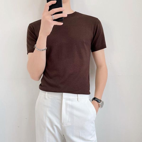 men's t-shirts 2021 summer listing ice silk short sleeve t-shirt youth round neck casual knitting, White;black
men's t-shirts 2021 summer listing ice silk short sleeve t-shirt youth round neck casual knitting, White;black