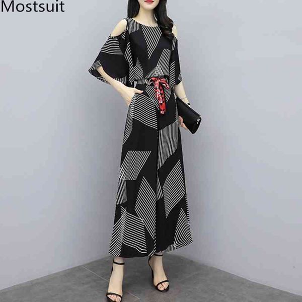 summer black printed two piece sets outfits women plus size shoulder open and wide leg pants suits elegant womens 210518, White
summer black printed two piece sets outfits women plus size shoulder open and wide leg pants suits elegant womens 210518, White