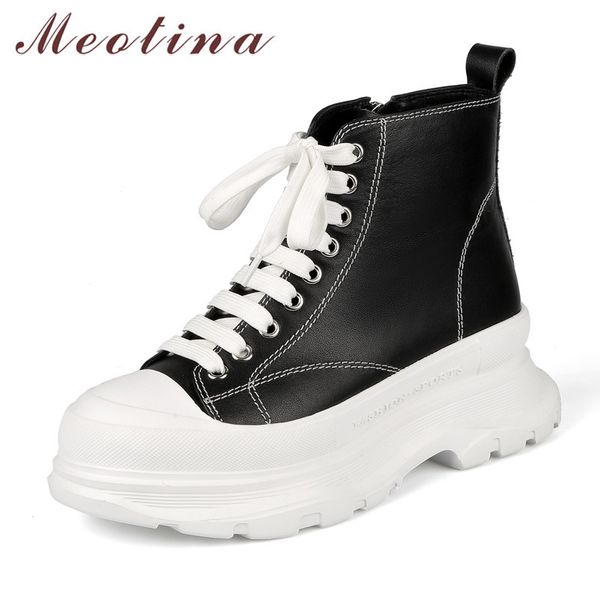 meotina short boots women shoes natural genuine leather platform flat lady boots zipper cross tied ankle boots black big size 40 210520
meotina short boots women shoes natural genuine leather platform flat lady boots zipper cross tied ankle boots black big size 40 210520
