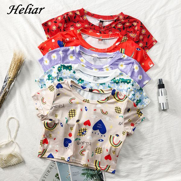 women t-shirt o-neck colorful printed tee short sleeve ladies summer club midriff-baring 210518, White
women t-shirt o-neck colorful printed tee short sleeve ladies summer club midriff-baring 210518, White
