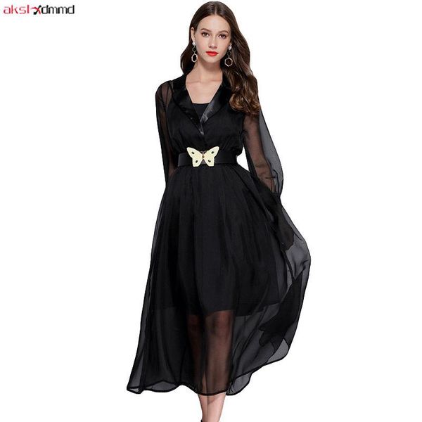 casual dresses black long dress women autumn 2021 high waist sheer sleeve a-line elegant office lady loose vestidos ac081, Black;gray
casual dresses black long dress women autumn 2021 high waist sheer sleeve a-line elegant office lady loose vestidos ac081, Black;gray