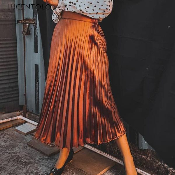 skirts elegant skirt women high waist pleated solid casual big swing ladies fashion temperament long lugentolo, Black
skirts elegant skirt women high waist pleated solid casual big swing ladies fashion temperament long lugentolo, Black