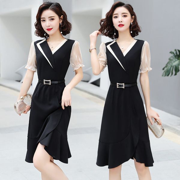 dress of office ladies short-sleeve temper with cleavage v irregular slimming ruffled a-line dressed female summer k333 8p1a, Black;gray
dress of office ladies short-sleeve temper with cleavage v irregular slimming ruffled a-line dressed female summer k333 8p1a, Black;gray