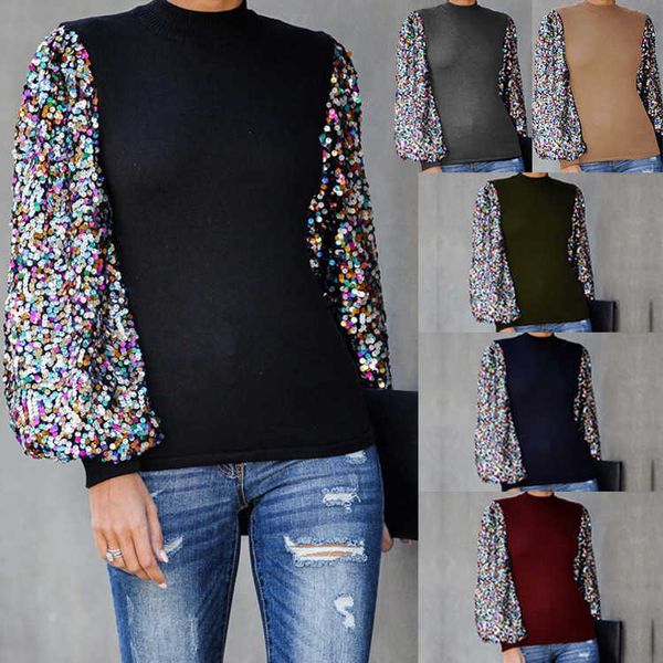 half high fashion collar bead piece splicing lantern sleeve long sleeve autumn and winter su1911, White
half high fashion collar bead piece splicing lantern sleeve long sleeve autumn and winter su1911, White