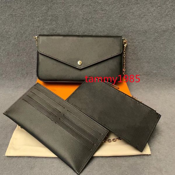 print mobile phone bag wallet three-piece, black embossing wallets three-in-one chain single shoulder messenger detachable purses and box l0
print mobile phone bag wallet three-piece, black embossing wallets three-in-one chain single shoulder messenger detachable purses and box l0