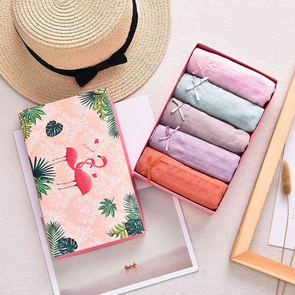 5 boxed flamingo 5.0 cotton bow underwear women's middle waist breathable elastic briefs, Black;pink
5 boxed flamingo 5.0 cotton bow underwear women's middle waist breathable elastic briefs, Black;pink