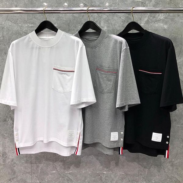 t shirt fashion tb thom brand t-shirt men sleeves short casual clothing loose solid summer oversize o-neck cotton shirts ins, White;black
t shirt fashion tb thom brand t-shirt men sleeves short casual clothing loose solid summer oversize o-neck cotton shirts ins, White;black