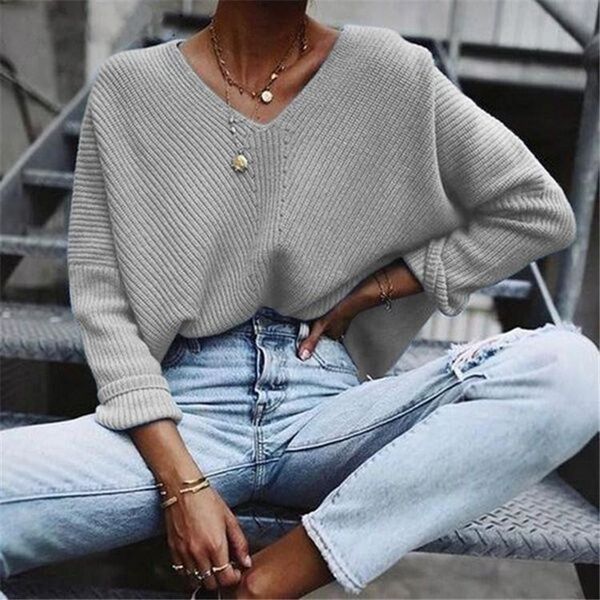 women's t-shirt 2021 autumn winter v-neck knitted solid sweaters women harajuku long sleeve basic sweater casual loose pullovers female, White
women's t-shirt 2021 autumn winter v-neck knitted solid sweaters women harajuku long sleeve basic sweater casual loose pullovers female, White