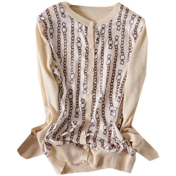 women's knits & tees fashion women spring autumn cardigans vintage print patchwork knit skirts blouse oneck full sleeve single breasted, White
women's knits & tees fashion women spring autumn cardigans vintage print patchwork knit skirts blouse oneck full sleeve single breasted, White