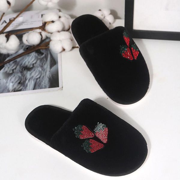slippers plush soft cute house women indoor strawberry pattern shoes flat bottom plus velvet warm, Black
slippers plush soft cute house women indoor strawberry pattern shoes flat bottom plus velvet warm, Black