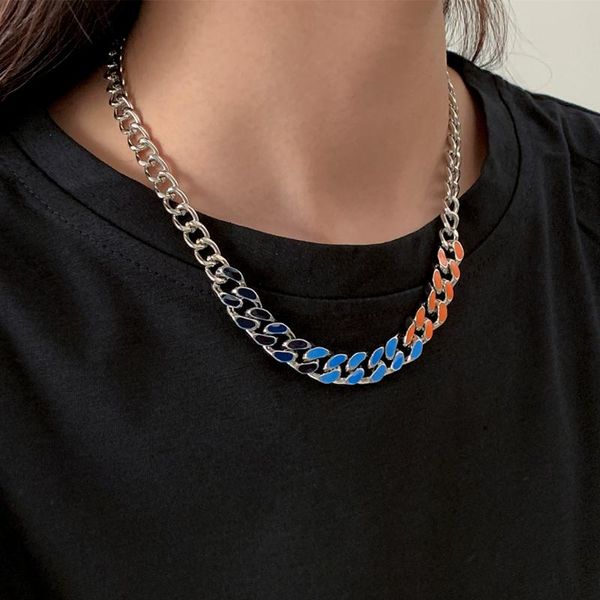 chains ingemark retro fashion oil drop cuban clasp color link chain necklace vintage silver chunky thick choker punk jewelry 
chains ingemark retro fashion oil drop cuban clasp color link chain necklace vintage silver chunky thick choker punk jewelry