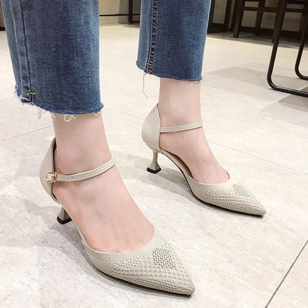dress shoes fashion beige high heels 2021 shallow mouth women professional work buckle pointed toe stiletto knitted single, Black
dress shoes fashion beige high heels 2021 shallow mouth women professional work buckle pointed toe stiletto knitted single, Black
