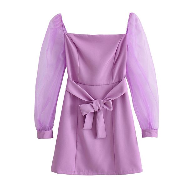 blsqr elegant women dress violet square collar mesh sleeve patchwork autumn party girl mini es 210430, Black;gray
blsqr elegant women dress violet square collar mesh sleeve patchwork autumn party girl mini es 210430, Black;gray