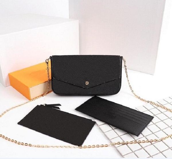 black embossing luxurys designers bags purse woman fashion gold chain crossbody shoulder bag with box dust bag
