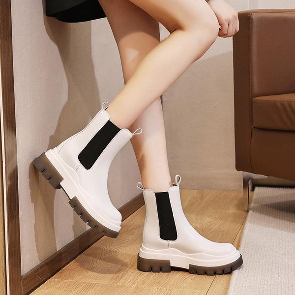 boots chimney female autumn thick soles in the cylinder short increase women's shoes, Black
boots chimney female autumn thick soles in the cylinder short increase women's shoes, Black