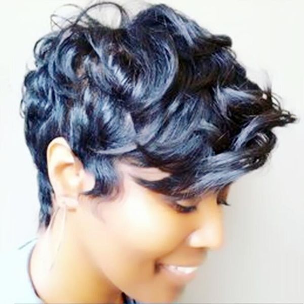 human hair short pixie wigs natural color slight wavy brazilian virgin layered cut curly wig for black women, Black;brown
human hair short pixie wigs natural color slight wavy brazilian virgin layered cut curly wig for black women, Black;brown