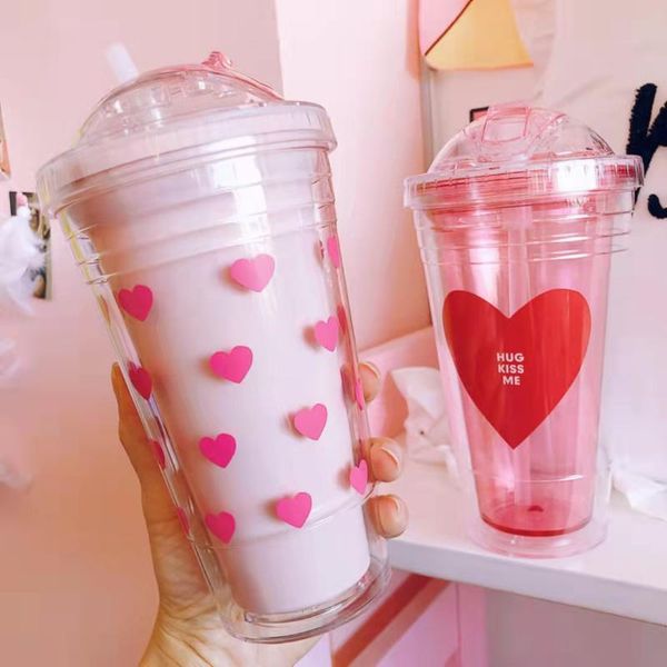 water bottles double layer with lid korean girl heart straw cup soft cute portable student plastic bottle 
water bottles double layer with lid korean girl heart straw cup soft cute portable student plastic bottle