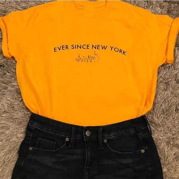 ever since york inspired by women t shirts tee graphic cotton harajuku yellow youth punk hip hop loose, White
ever since york inspired by women t shirts tee graphic cotton harajuku yellow youth punk hip hop loose, White