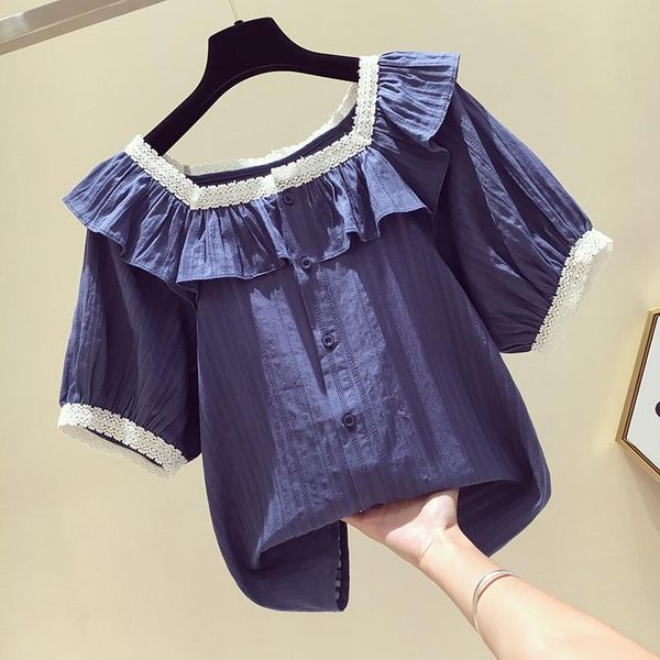 square collar ruffle women's chiffon blouse summer loose retro sweet doll short sleeve shirt office work lady blusas blouses & shirts, White
square collar ruffle women's chiffon blouse summer loose retro sweet doll short sleeve shirt office work lady blusas blouses & shirts, White