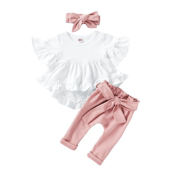 clothing sets baby girl summer clothes set solid white ruffles t-shirt and pink pants headband toddler outfits 3pcs
clothing sets baby girl summer clothes set solid white ruffles t-shirt and pink pants headband toddler outfits 3pcs