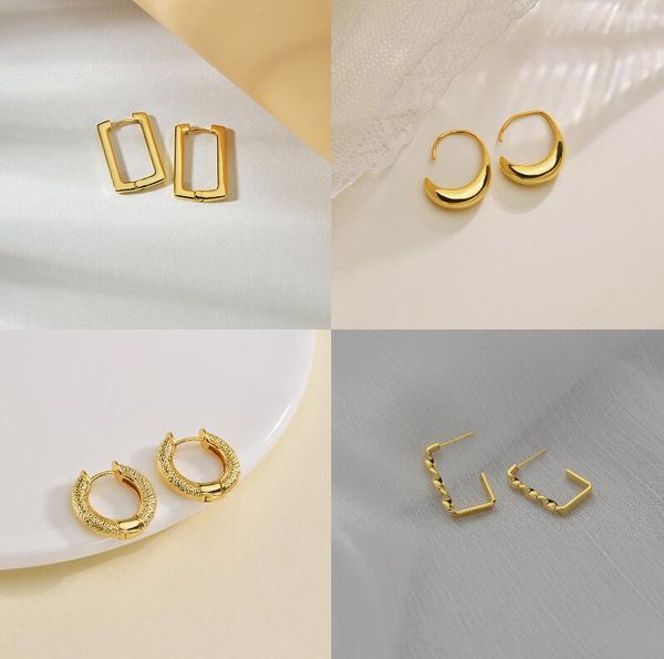 trendy geometric charm earings rectangular gold hoop earrings for women vintage c shape metal copper ear studs, Golden
trendy geometric charm earings rectangular gold hoop earrings for women vintage c shape metal copper ear studs, Golden