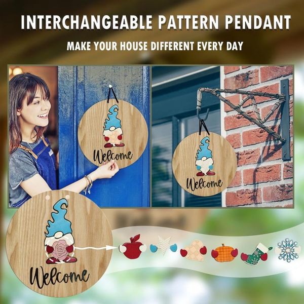 interchangeable gnome sign welcome door wood hanging decor seasonal nordic home decoration modern simple design novelty items
interchangeable gnome sign welcome door wood hanging decor seasonal nordic home decoration modern simple design novelty items